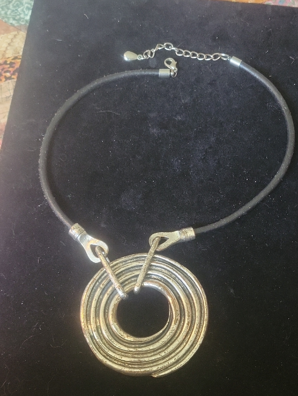 Women's Silver-Tone Spiral Pendant Necklace